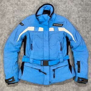 Vintage 90s Colle Italy Downhill Technical Ski Jacket Blue White Womens size 4